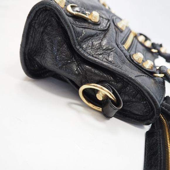 Balenciaga Giant Mini City Shoulder Bag Leather Black - Picture 7 of 16